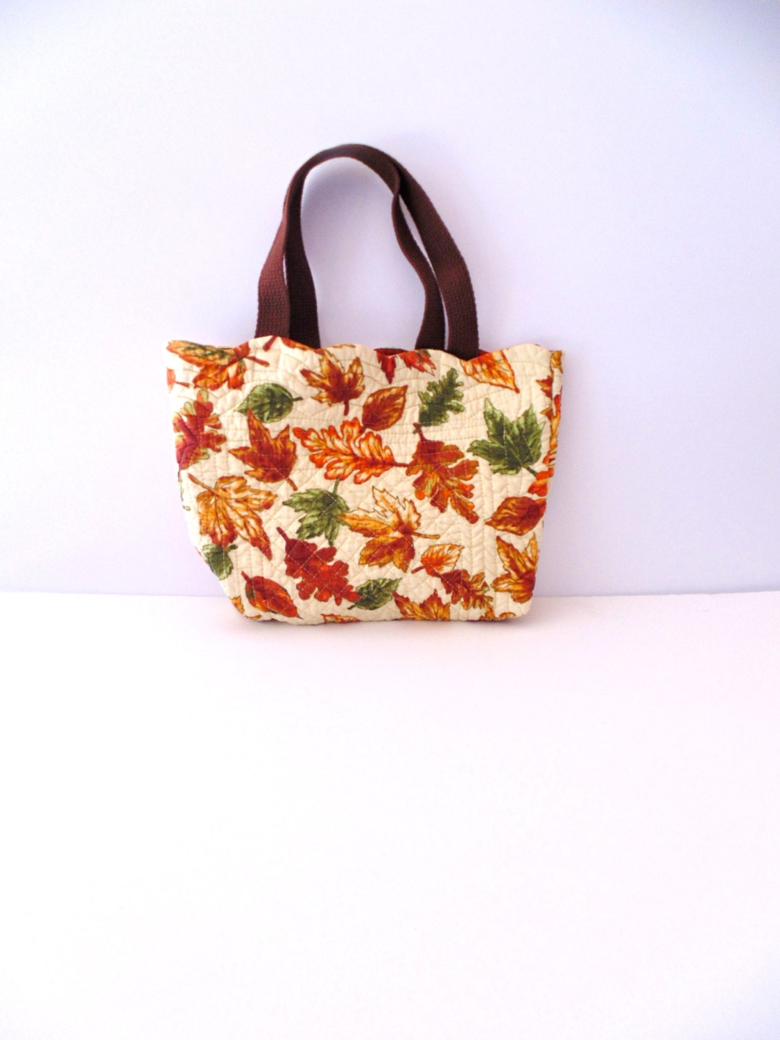 Quilted Fall Leaves Tote Bag Autumn Tote Bag Fall Market