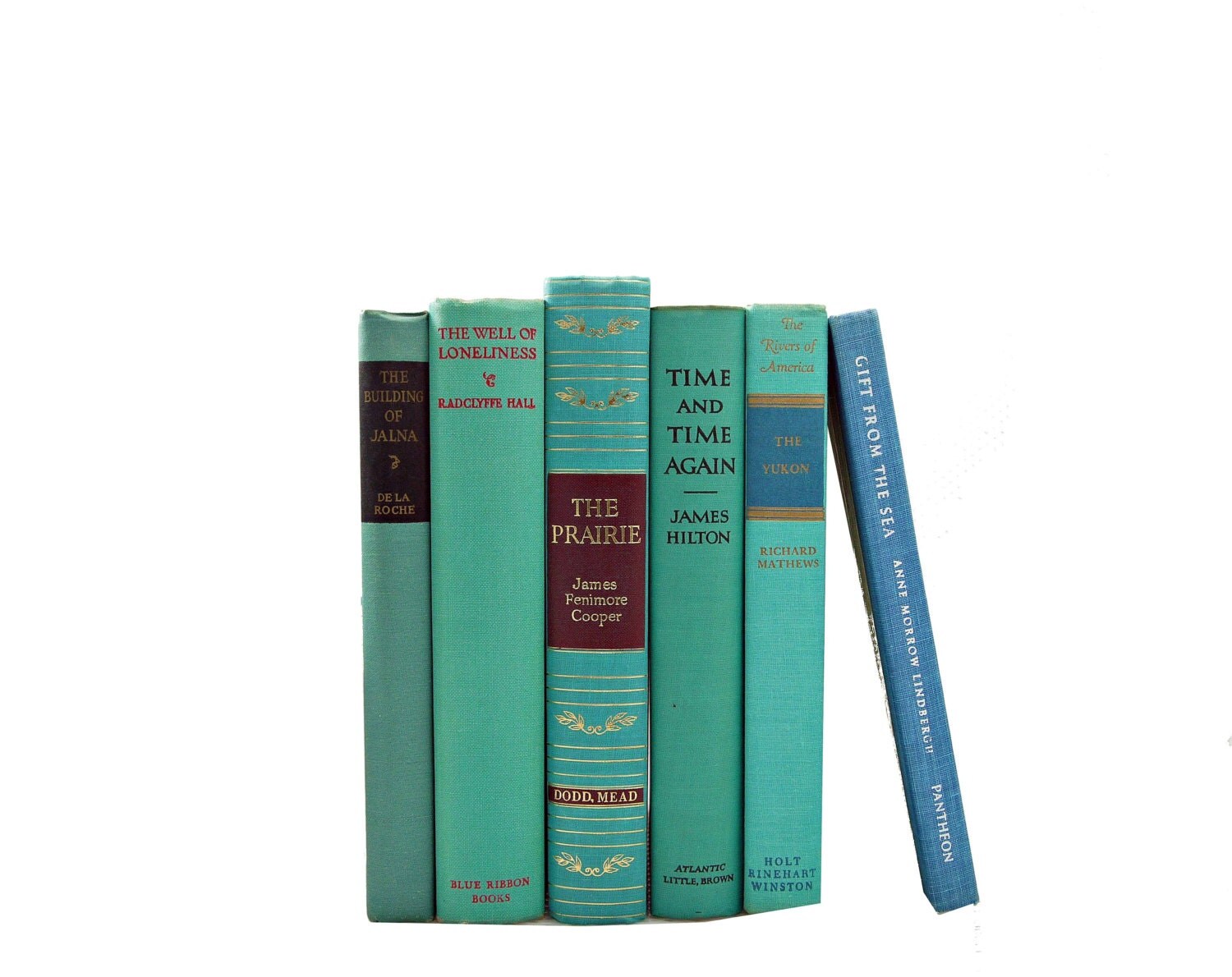 TURQUOISE 1960s Decorative Books Wedding Decor by BookStyles