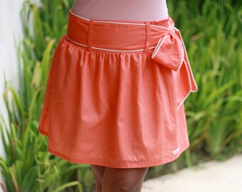 Bridesmaid Skirt / Coral Skirt / Mini Skirt with Sash