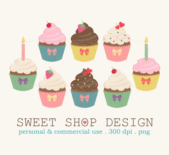 Cupcake Clip Art, Food Clip Art, Birthday Clip Art, Royalty Free Clip Art, Instant Download Il_570xn