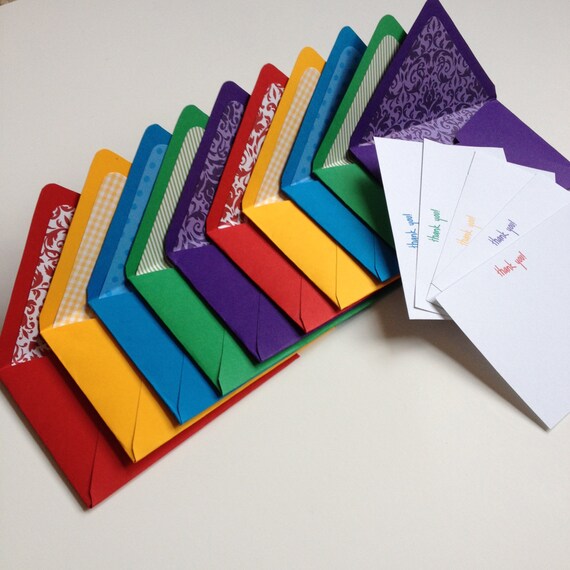 Items similar to Set of 10 // Thank You Cards // 4Bar Envelopes