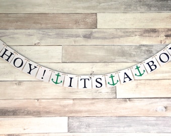 Ahoy Its a boy Banner, Nautical Baby Shower banner, Navy Baby Shower, Nautical Baby Shower Decoration