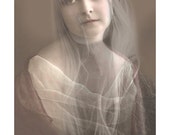 portrait art photomontage photo art collage figure young girl sepia