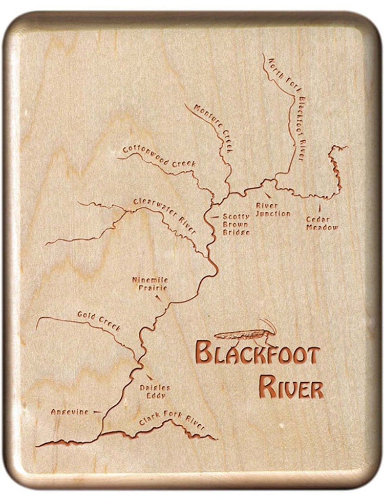 BLACKFOOT RIVER MAP Fly Fishing Fly Box by StoneflyStudio on Etsy