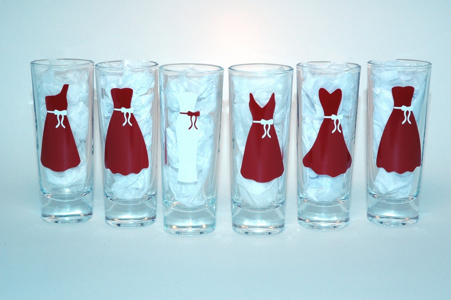 6 Bridesmaids Glasses Personalized Shot Glasses Wedding