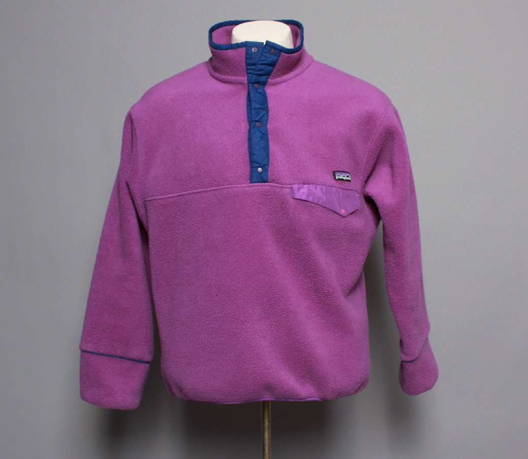 Men's PATAGONIA Fleece JACKET / Purple Snap T Pullover M