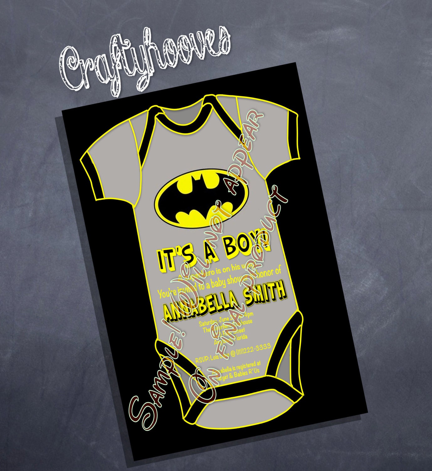 shower baby target invitations from Party CraftyHooves Shower Superhero It's Boy Baby by a Batman