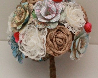 Map paper flower bouquet