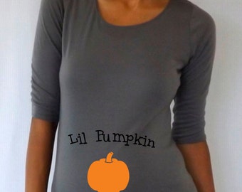 Maternity Halloween shirt " Lil pumpkin on the way" , Maternity clothes, baby shower theme, pregnancy announcement