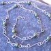 Handmade Silver Wire Wrapped Necklace , Green Glass Pearl Necklace , Bead Wire Christmas Color Jewelry