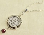 Literature Quote Jewelry - My Love is Like a Red Red Rose -  Robert Burns Love Poem Necklace