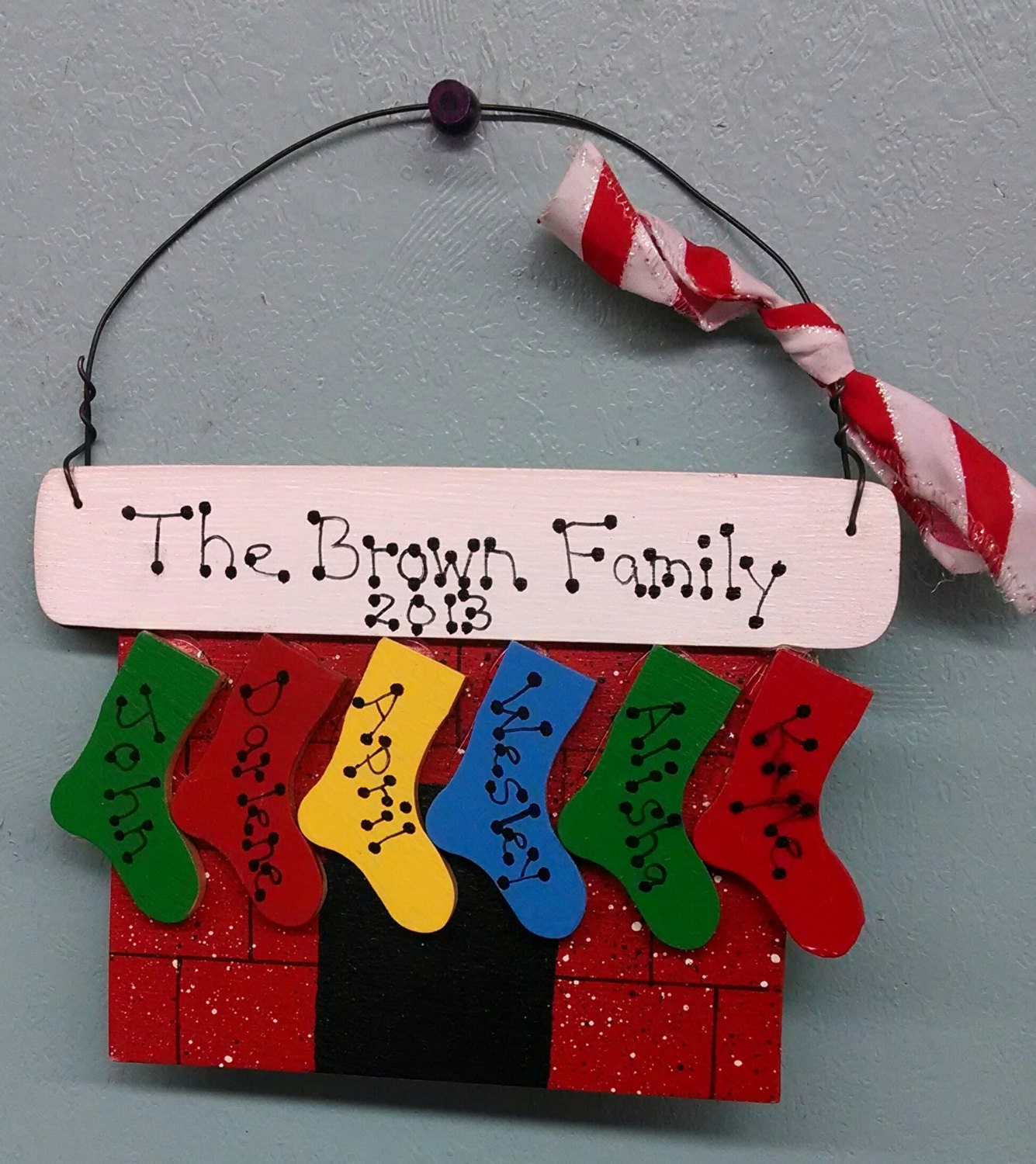 Fireplace with Stockings Christmas Ornament