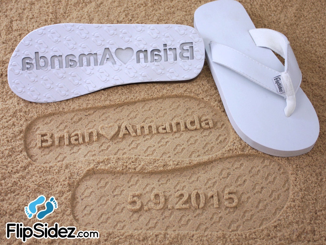 Custom Bridal Flip Flops for Beach Weddings Personalize With
