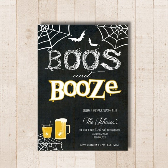 Items Similar To Boo s And Booze Halloween Party Digital Or Printed 