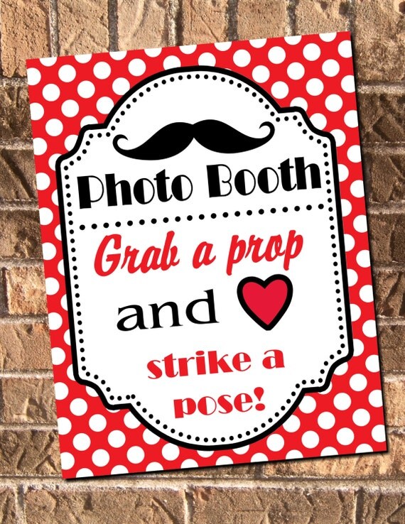 INSTANT DOWNLOAD Red Polka Dot Photo Booth Sign Il_570xn