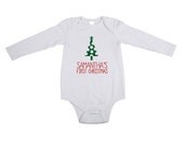 Personalized First Christmas Baby One Piece Bodysuit. Christmas Gift. Perfect for the Holidays. Pictures with Santa Il_170x135
