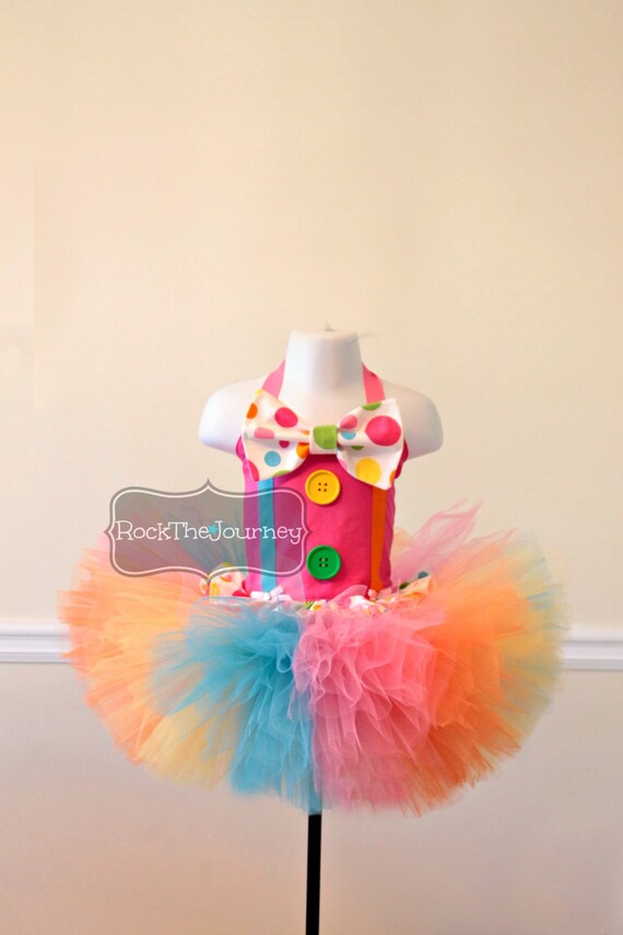 Pink Polka Dot Clown Tutu Outfit Circus by RockTheJourney on Etsy