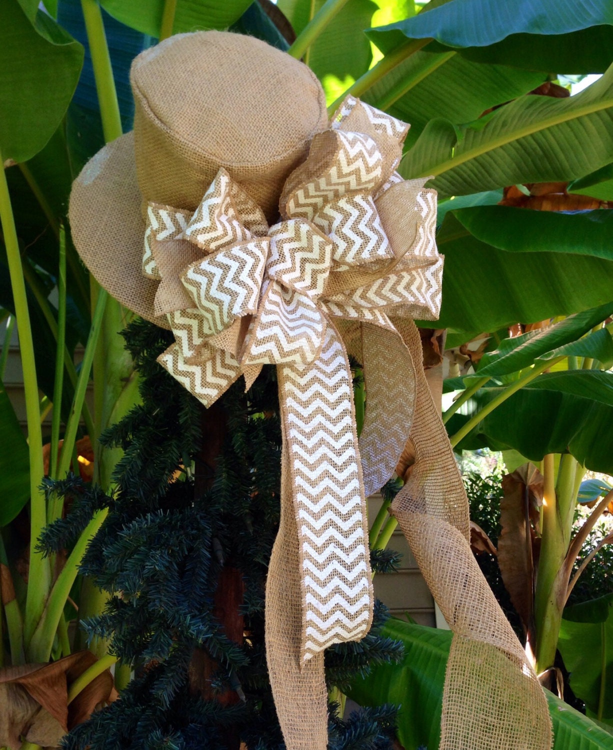 items similar to burlap top hat tree topper on etsy items similar to burlap top hat tree topper on etsy
