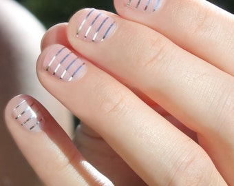 Silver Stripes Nail Wraps