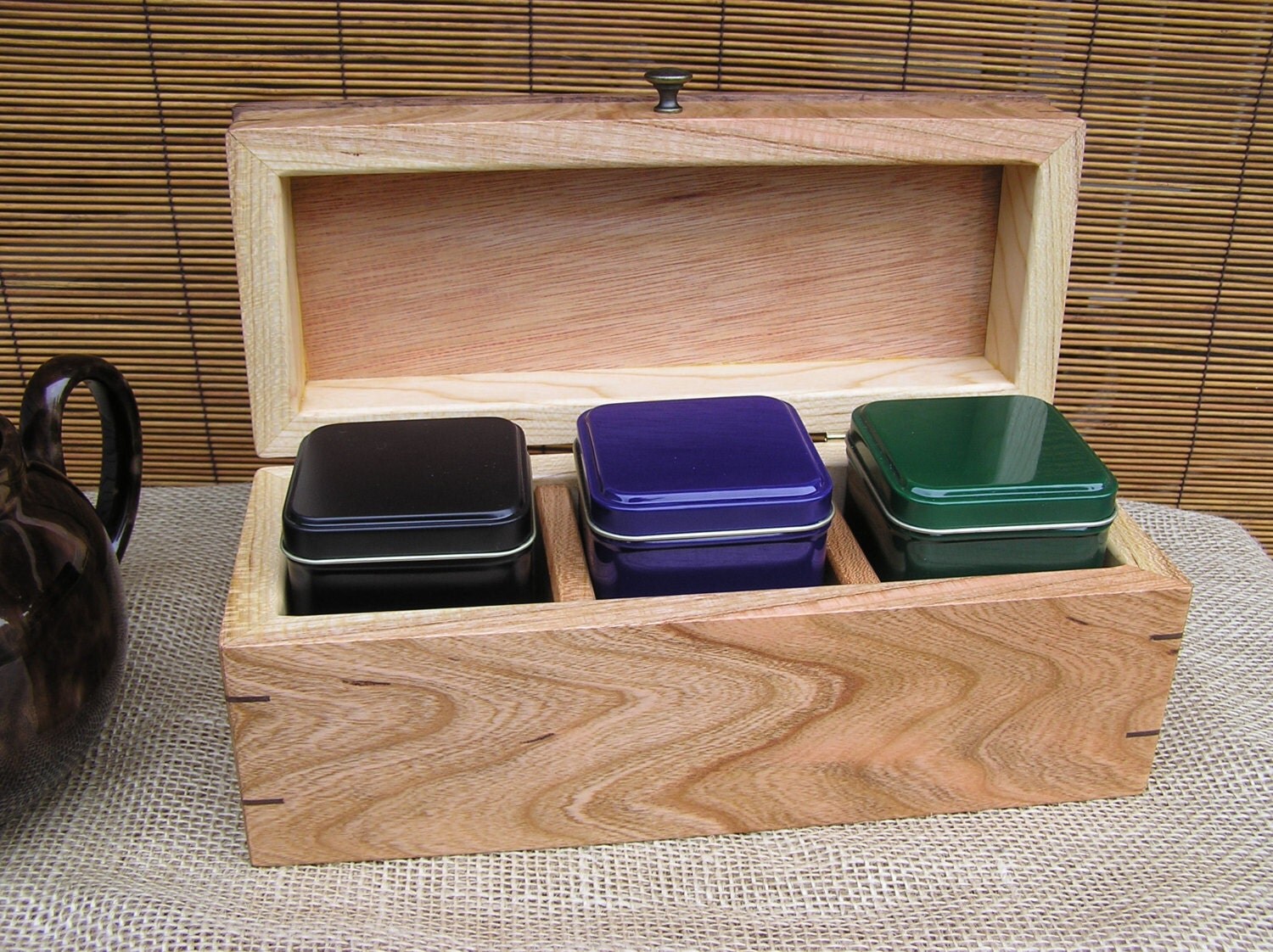 Loose Tea Storage Box // Tea Box Tea Tin Black Cherry