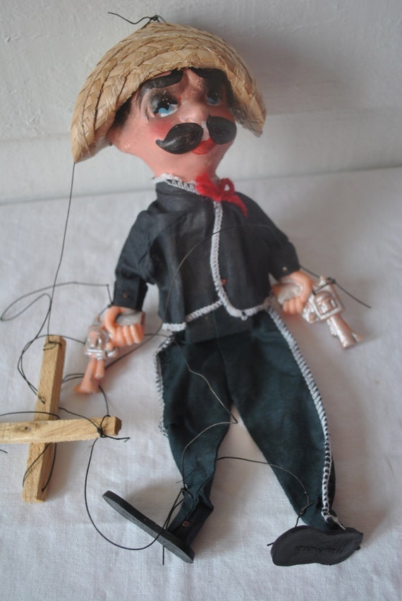 Vintage Pancho Villa Primitively Handmade Puppet