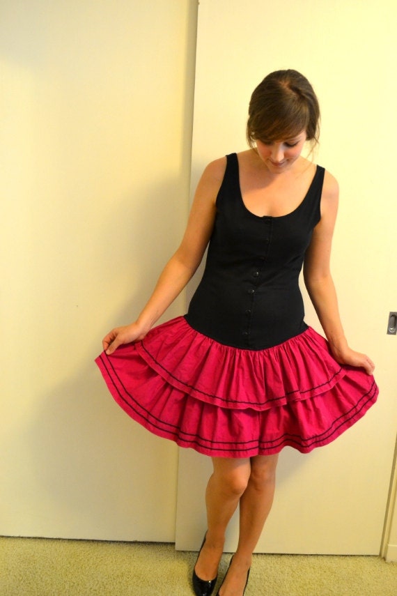Flounce Decorated Top and Mini Pantskirt