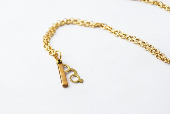 Items similar to Vintage Opera Glasses Necklace - Moveable Parts, Gold ...