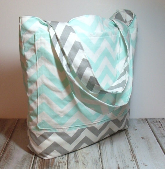 ... Bag, Summer Beach Bag, Beach Bag, Mint Beach Tote, Teachers Tote Bag