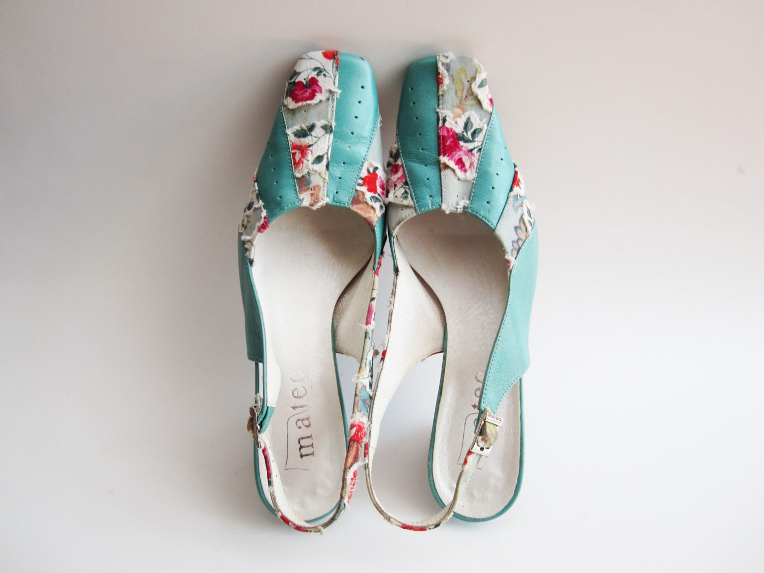 Vintage 60s Mint Green Stiletto Heels by Clarcs Ladies Shoes Suede