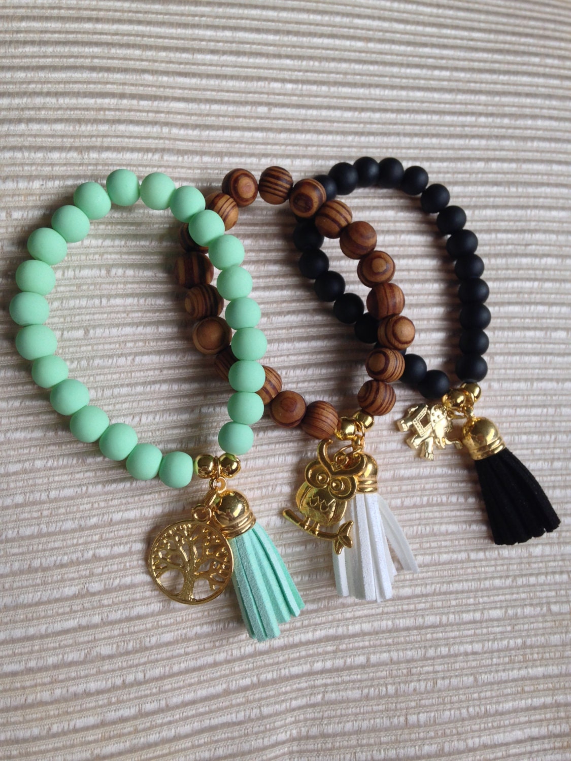 Prosperity and good luck trendy bracelet Beaded by Taiyari on Etsy