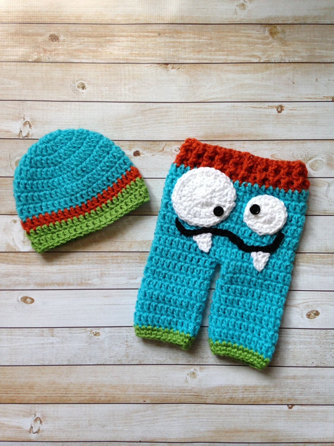 Crochet Monster Pants and Beanie Set Photography by ...