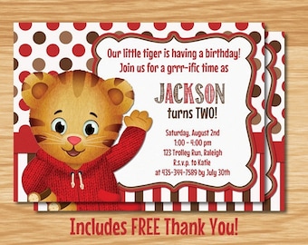 Daniel Tiger's Neighborhood Birthday Invitation, Daniel Tiger Birthday, Daniel Tiger Invitation, Daniel Tiger's Neighborhood Invitation