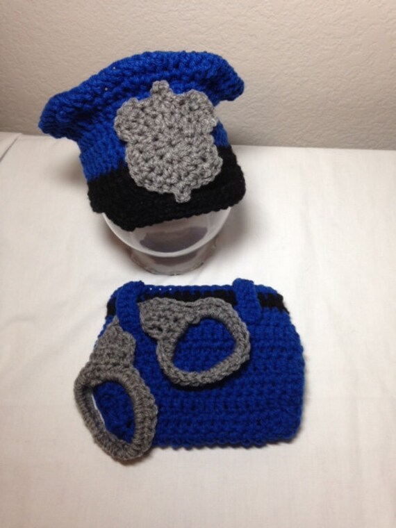 Crochet baby cop police officer uniform hat by ...