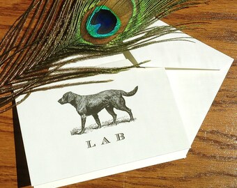 Labrador Retriever Personalized Stationery, great gift for dog lovers, Lab custom stationery set 100% Cotton Savoy