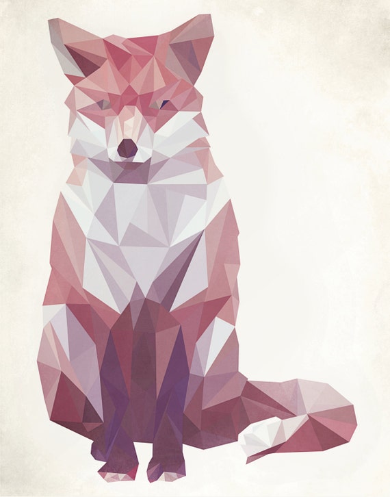 Geometric Fox 8x10 Digital Download by evadesignstudio on Etsy