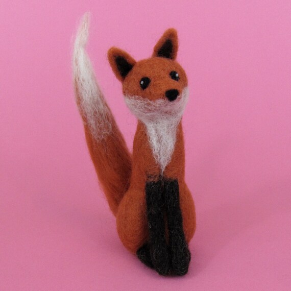 Fox Needle Felting Kit DIY Craft Kit by HawthornHandmade on Etsy