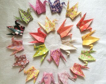 100 6" Multi Pattern Chiyogami Origami Paper Cranes
