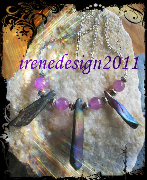 Handmade Silver Necklace with Facetted Amethyst & Titanium by IreneDesign2011