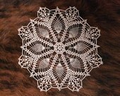 Crochet doily, lace doily, round doily, ecru doily, 12 ''