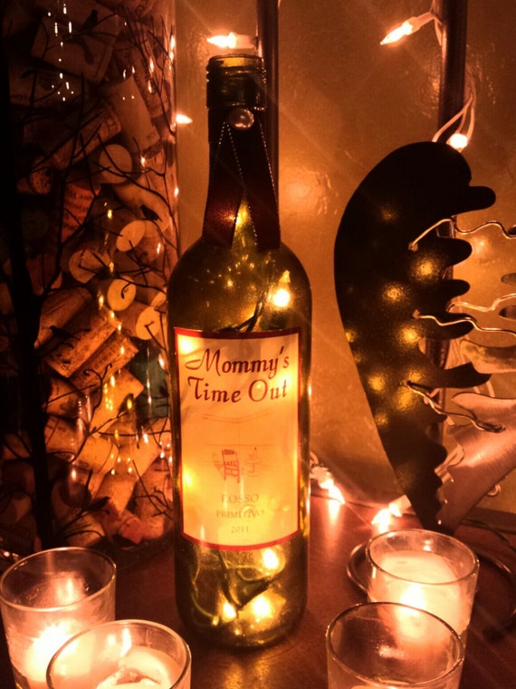 Mommy's Time Out Wine Bottle Light