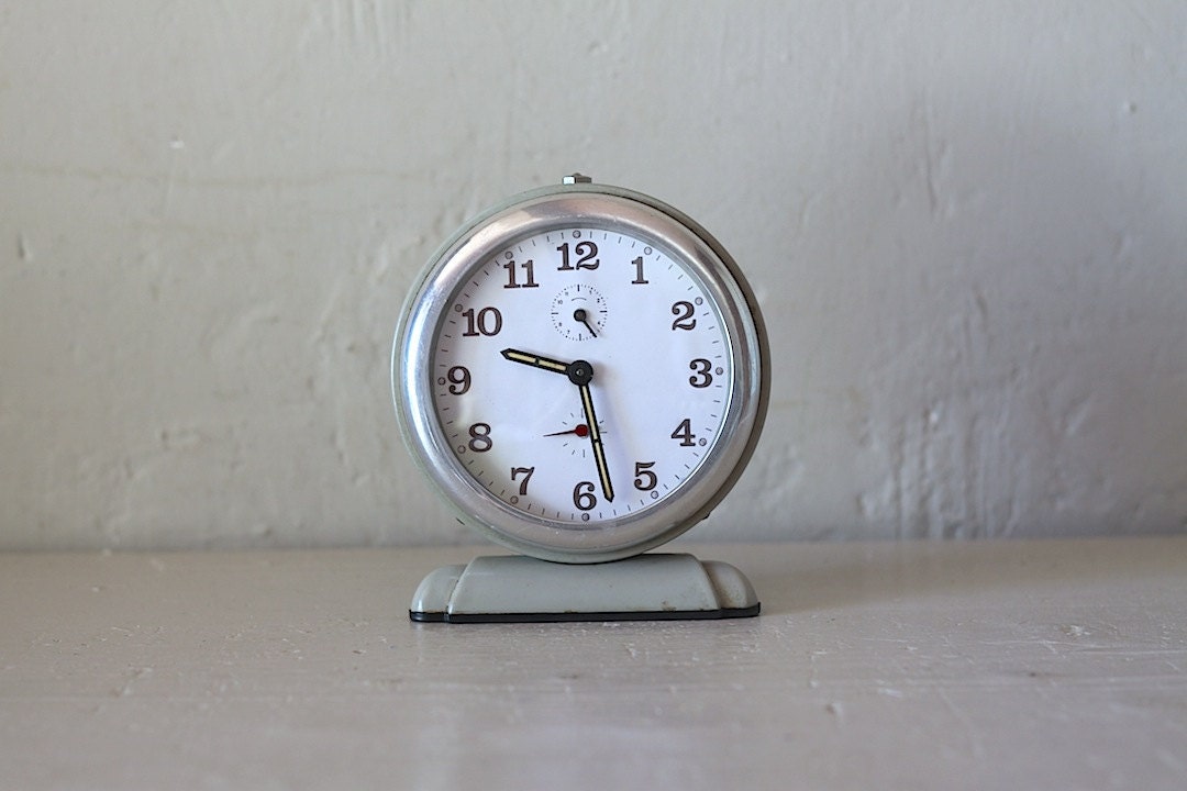 Antique French Vintage Alarm Clock Japy 1930s Loft Deco