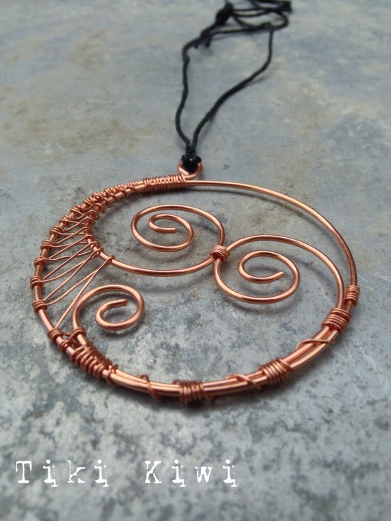 Traditional Maori Double Koru Spiral Pendant In By TikiKiwiDesigns
