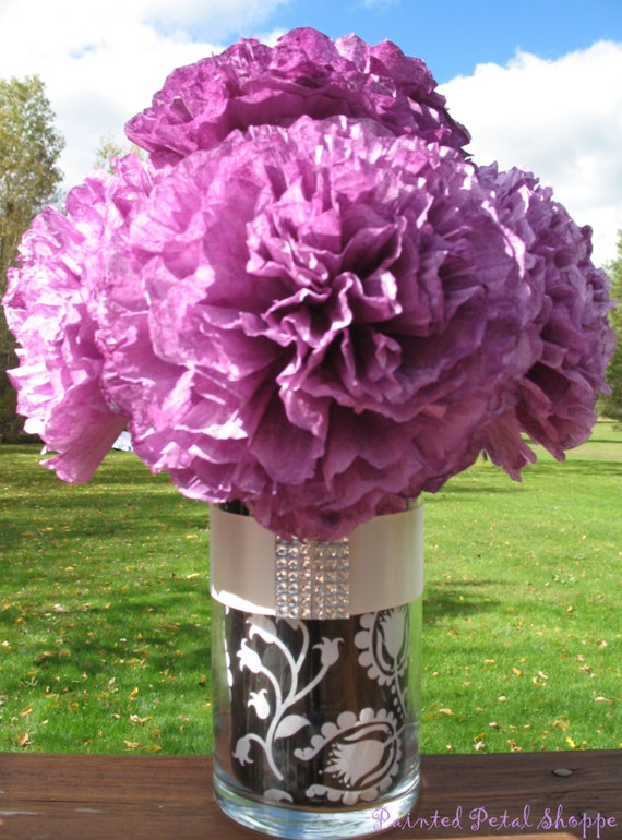 Items similar to Coffee Filter Bouquet/ Custom Centerpieces/ Plum