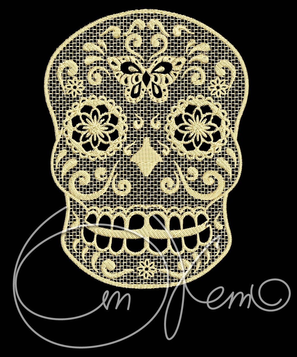 MACHINE EMBROIDERY FILE Sugar Skull Lace