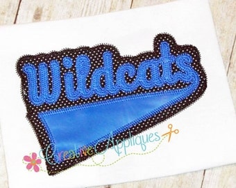 Wildcats Digital Machine Embroidery Applique Design 6 sizes, wildcats applique, wildcats mascot, wildcats word, wildcats name, wildcats team