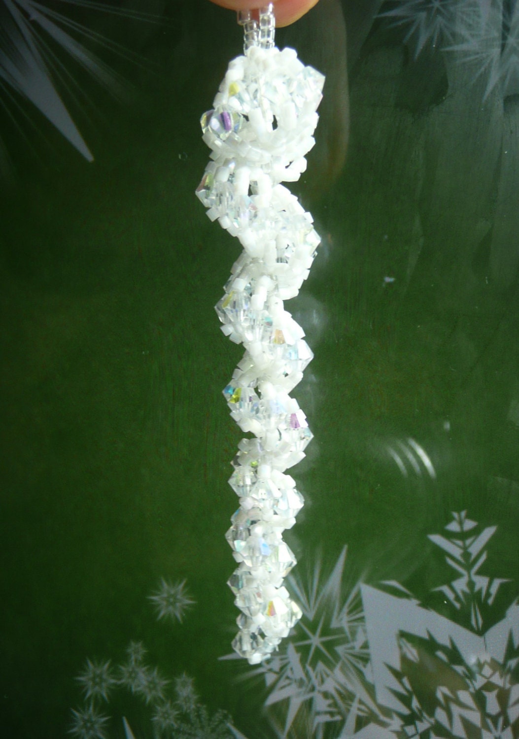 icicle christmas ornament tree ornament white and crystal icicle christmas ornament tree ornament white and crystal