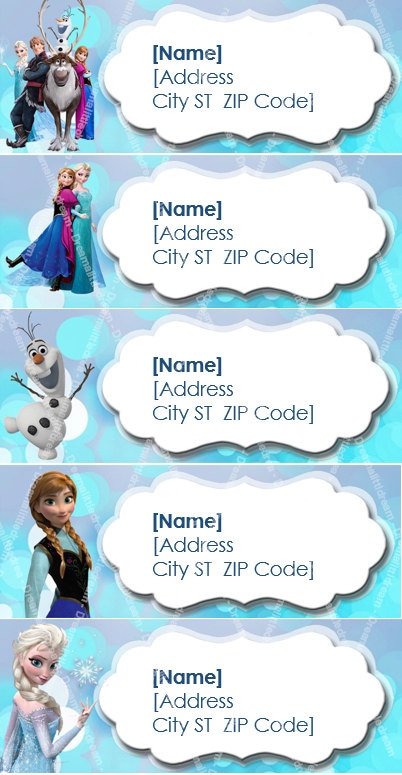 disney frozen printable address label