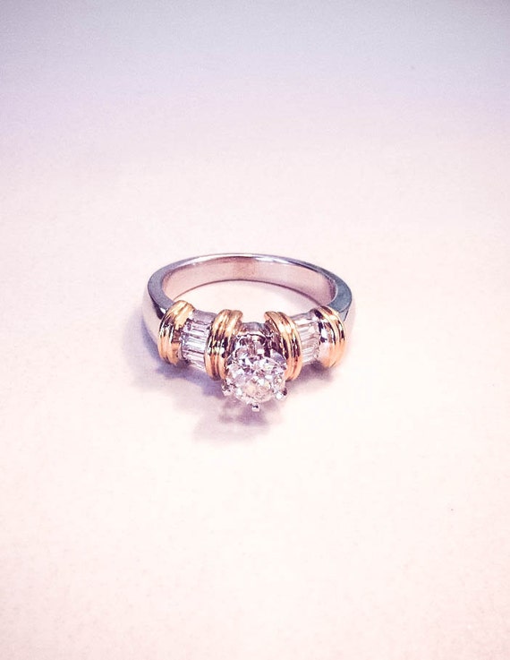 Diamond Platinum & Yellow Gold Engagement Ring