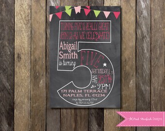 5th birthday invitation cards printable