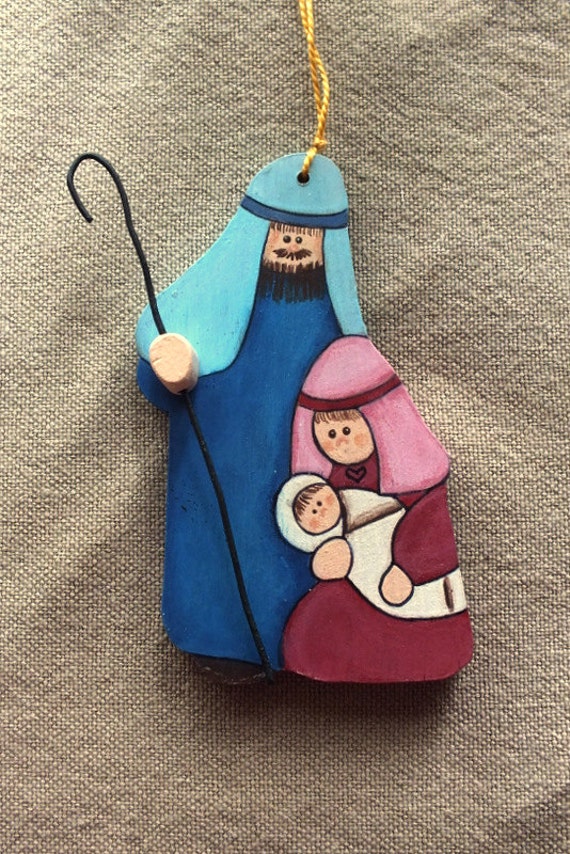 tole painted wood nativity christmas ornament tole painted wood nativity christmas ornament